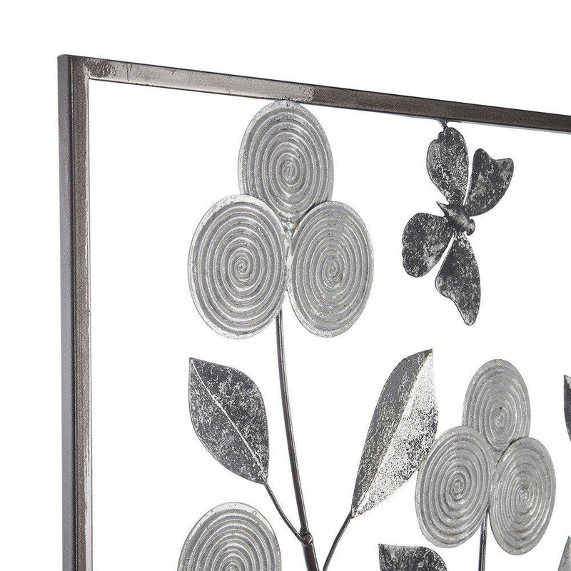 Obraz metaloplastyczny z motywem kwiatów, Atmosphera, kolor srebrny