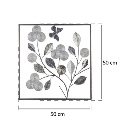Obraz metaloplastyczny z motywem kwiatów, Atmosphera, kolor srebrny