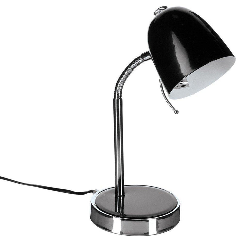 Lampka na biurko z metalu, czarna, do czytania