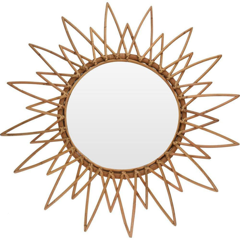Lusterko dekoracyjne, wiszące, okrągłe, motyw promieni słonecznych, Ø 90 cm