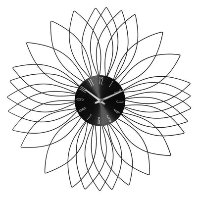 Zegar ścienny kwiat, metalowy element wyposażenia w stylu nowoczesnym