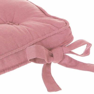 Poduszka na krzesło pikowana z mocowaniem, 37 x 37 cm, kolor różowy