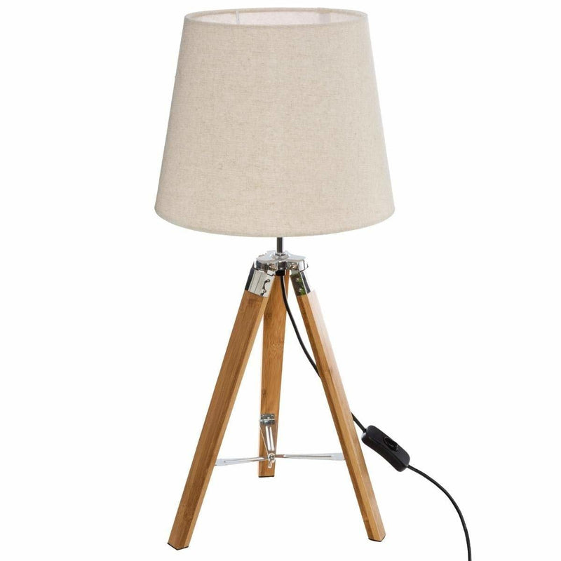 Lampa stołowa na trójnogu, drewniana, 58 cm