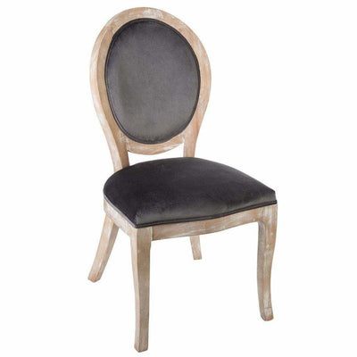 Krzesło z weluru Shabby Chic do salonu, kolor szary