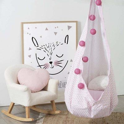 Fotel wiszący dla dziecka, Ø 68 cm, różowy