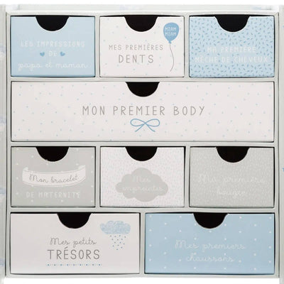 Prezent na narodziny dziecka, pudełko z szufladkami Baby Birth Box