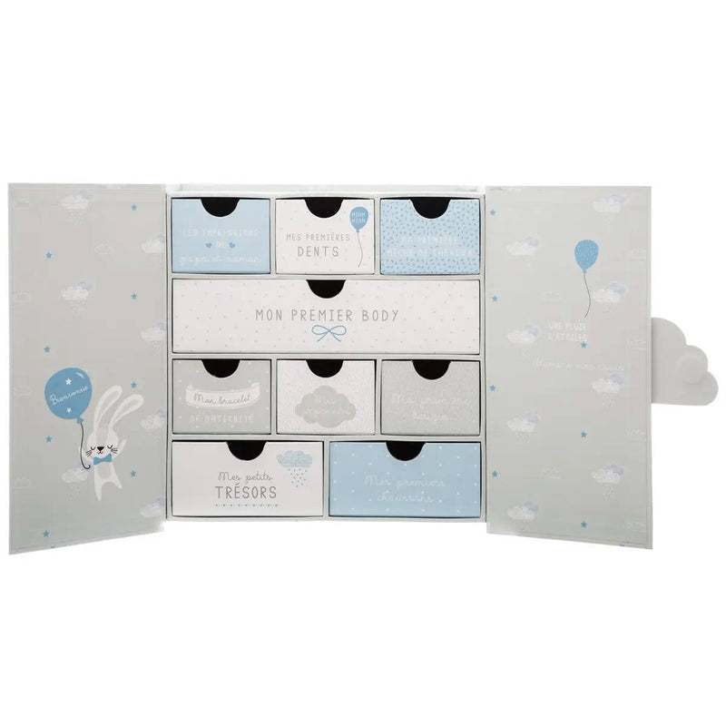 Prezent na narodziny dziecka, pudełko z szufladkami Baby Birth Box