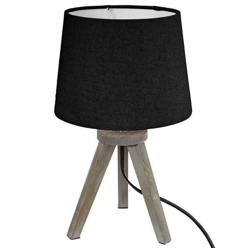 Lampa stołowa MINI NOIR, drewniane nóżki, 30 cm