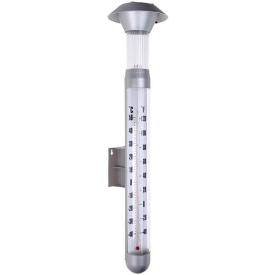 Termometr zewnętrzny XXL z ogrodową lampą solarną, 98 cm