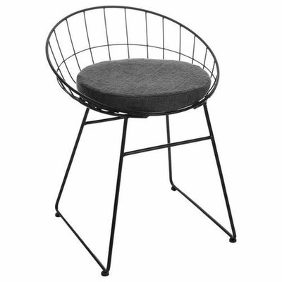 Krzesło do jadalni metalowe z poduszką, kolor czarny