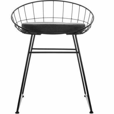 Krzesło do jadalni metalowe z poduszką, kolor czarny