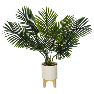 Sztuczna palma w białej donicy na stojaku, 72 cm