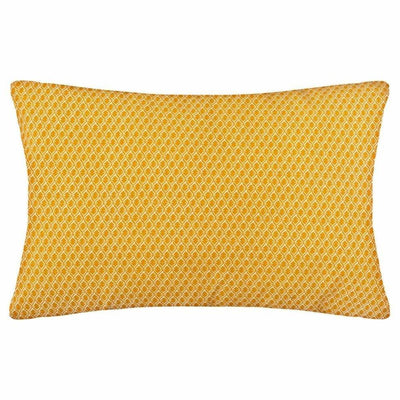 Poduszka dekoracyjna podłużna PATY, 50 x 30 cm, kolor żółty ze wzorem