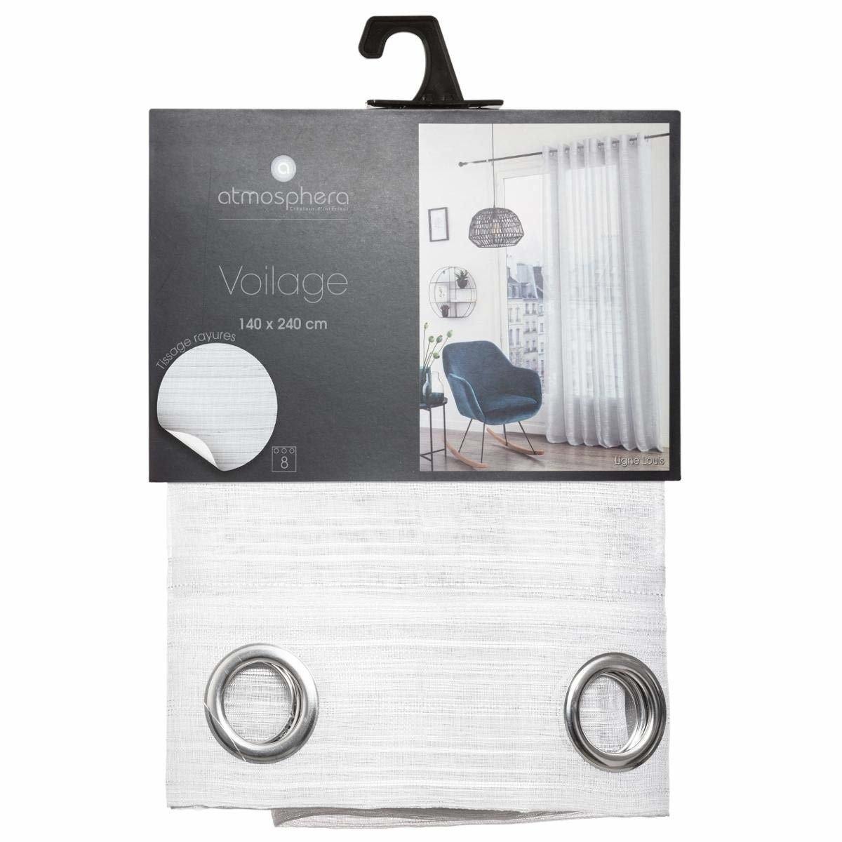 Firana gotowa w stylu skandynawskim LOUIS, 140 x 240 cm, kolor biały