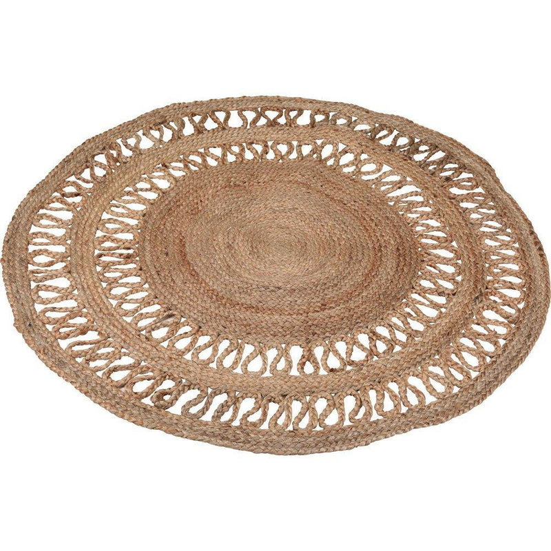Dywan ozdobny okrągły z trawy morskiej, Ø 120 cm, pleciony