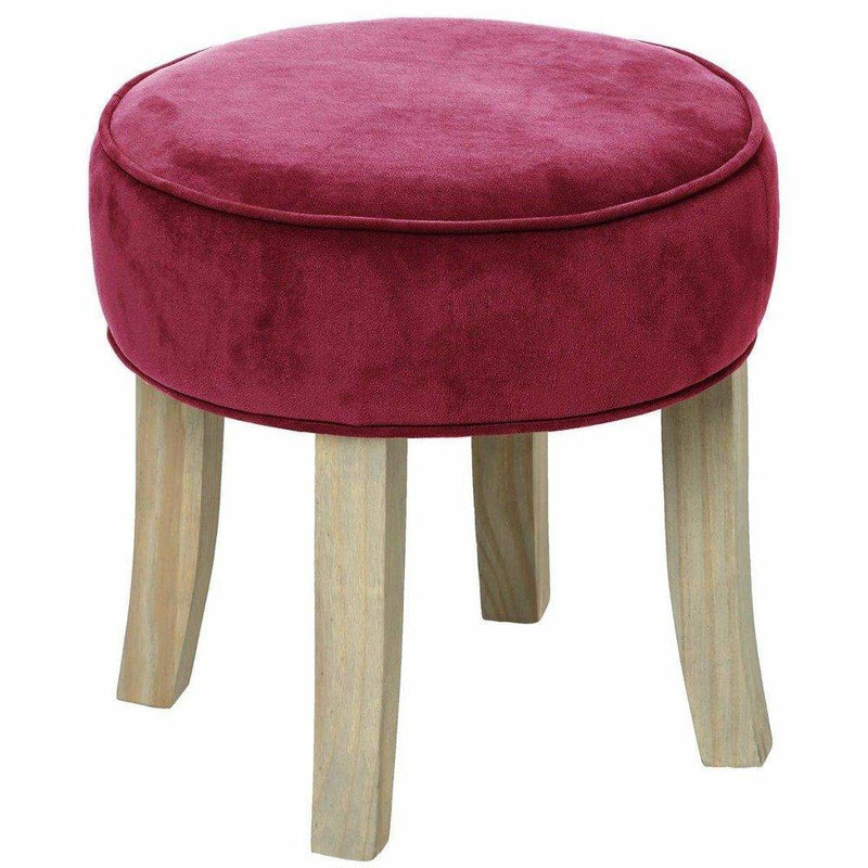 Miękki stołek tapicerowany ADRIEL taboret do toaletki - kolor czerwony