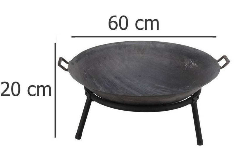 Palenisko żeliwne ogrodowe na grill lub ognisko, Ø 60 cm, przenośne