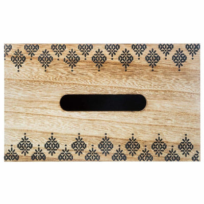Pudełko na chusteczki z etnicznym motywem, drewniane