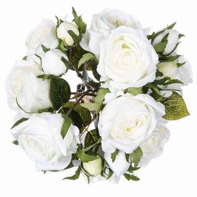 Bukiet sztucznych róż, 40 cm, kolor biały