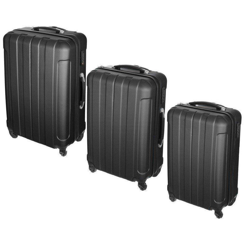 Zestaw 3 walizek na kółkach, różne rozmiary, kolor czarny
