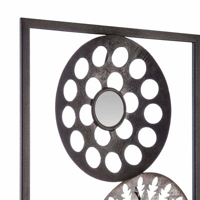 Metalowy dekor ścienny z lustrami, ozdoba na ścianę ze wzorem, 25 x 61 cm