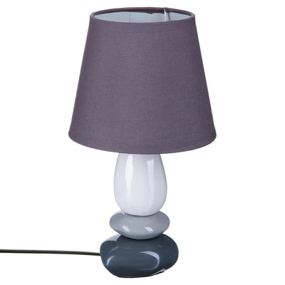 Lampka stołowa GALET na ceramicznej podstawie, 30 cm, fioletowa