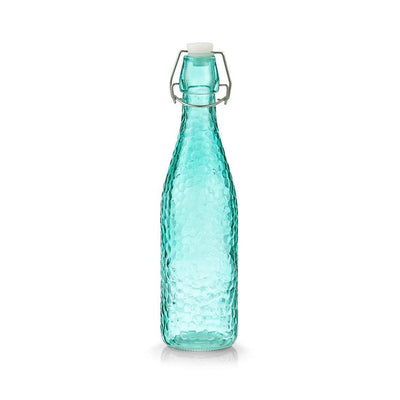 Szklana butelka na napoje z zamknięciem na klips, kolor morski, 500 ml 