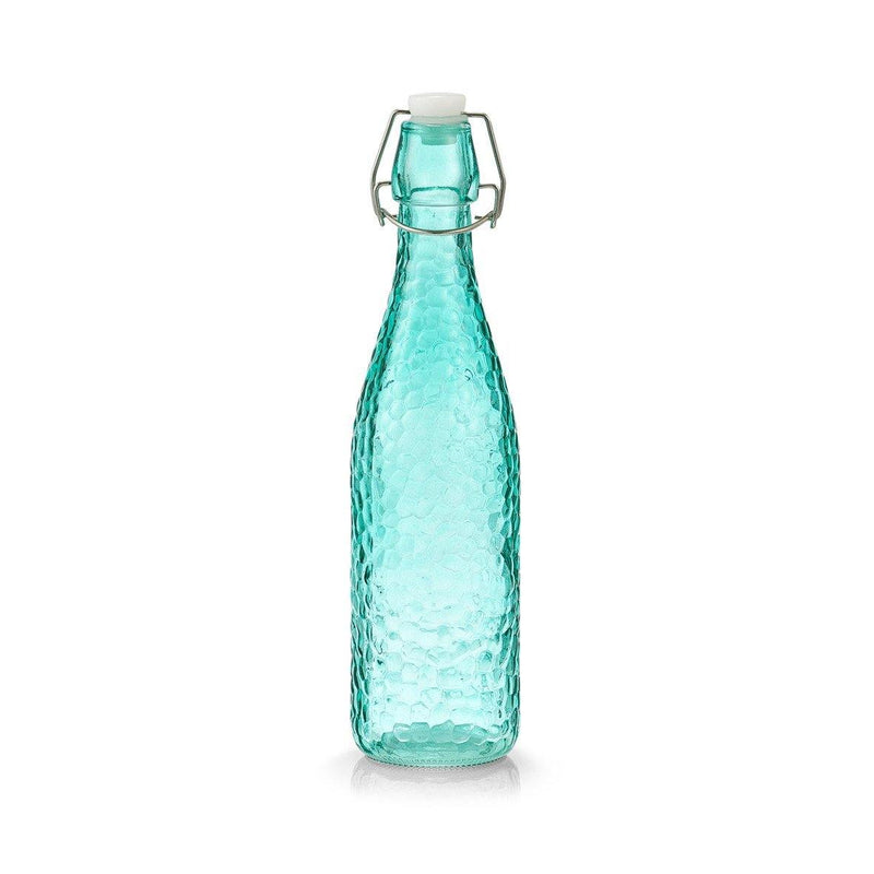 Szklana butelka na napoje z zamknięciem na klips, kolor morski, 500 ml 