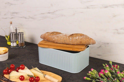 Chlebak z deską do krojenia, pojemnik na chleb 2w1, kolor miętowy