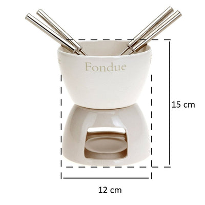 Zestaw do fondue - ceramiczny zestaw do czekoladowego lub serowego fondue dla 4 osób