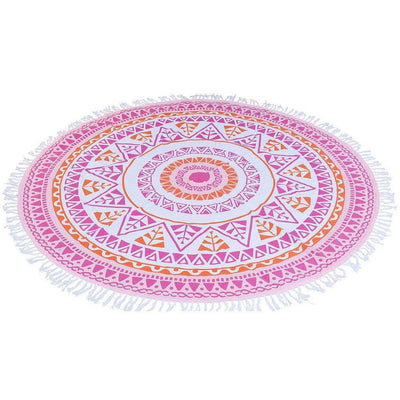 Ręcznik Hammam okrągły, szybkoschnący dywanik, mata, 150 cm, różowy