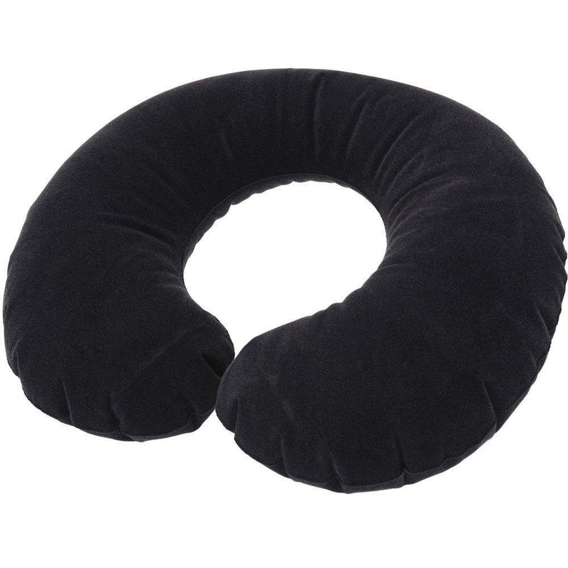 Poduszka podróżna pod głowę, nadmuchiwany rogal, kolor czarny