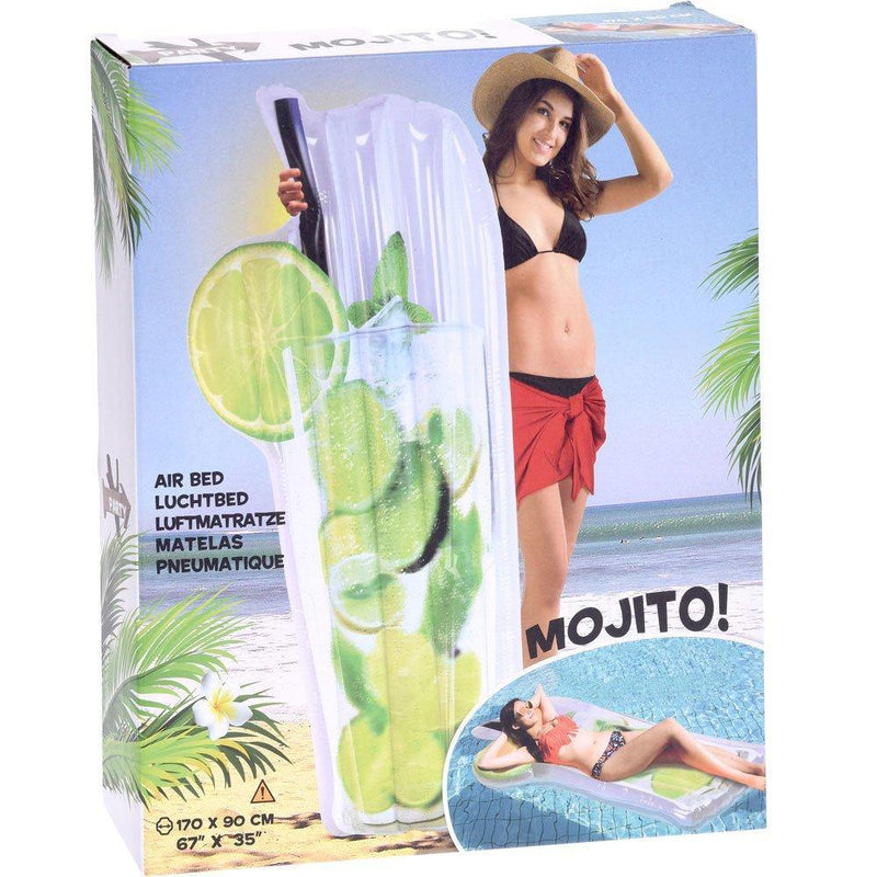 Jednoosobowy materac dmuchany DRINK MOJITO, materac na plażę w kształcie drinka