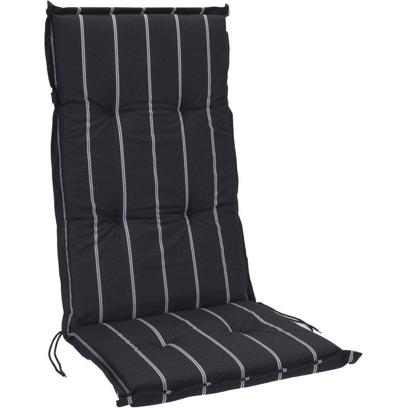 Poduszka na leżak z wiązaniem, kolor czarny w białe paski, 120 x 50 cm