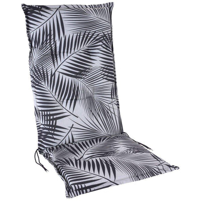Poduszka na leżak z wiązaniem, motyw palmy w kolorze czarnym, 120 x 50 cm