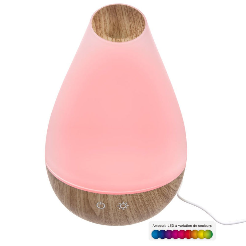 Dyfuzor olejków eterycznych z zasilaniem na kabel, lampka LED zmieniająca kolor, 2w1