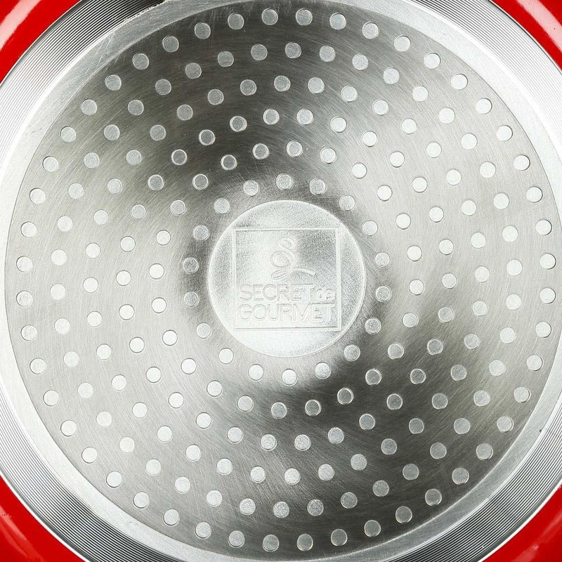 Rondel kuchenny z rączką, aluminium, garnek, Ø 20 cm, kolor czerwony
