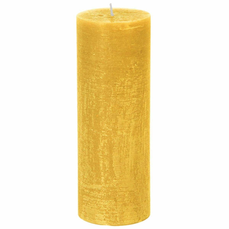 Świeca dekoracyjna żółta 6,7x 18,9 cm