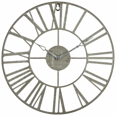 Zegar ścienny z cyframi rzymskimi, Ø 37 cm, kolor szary