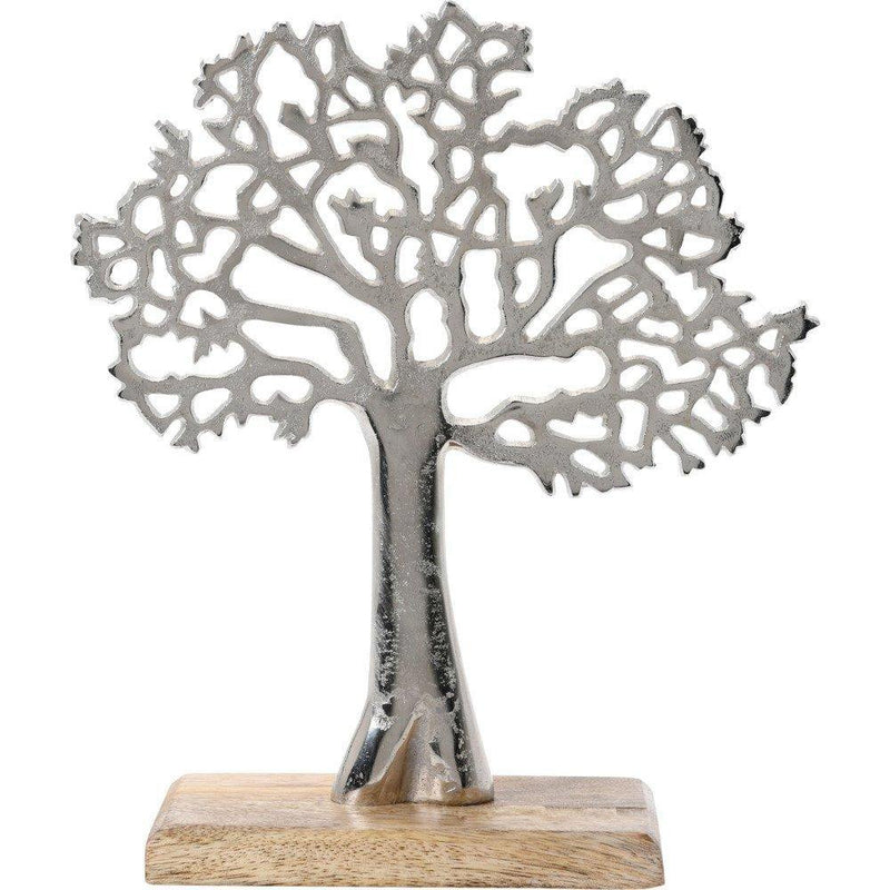 Drzewko ozdobne w kolorze srebrnym, 23x8x27 cm