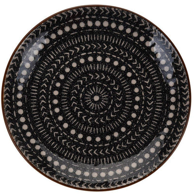 Talerz ceramiczny, ozdobna patera, Ø 21 cm, wzór kropek i strzałek