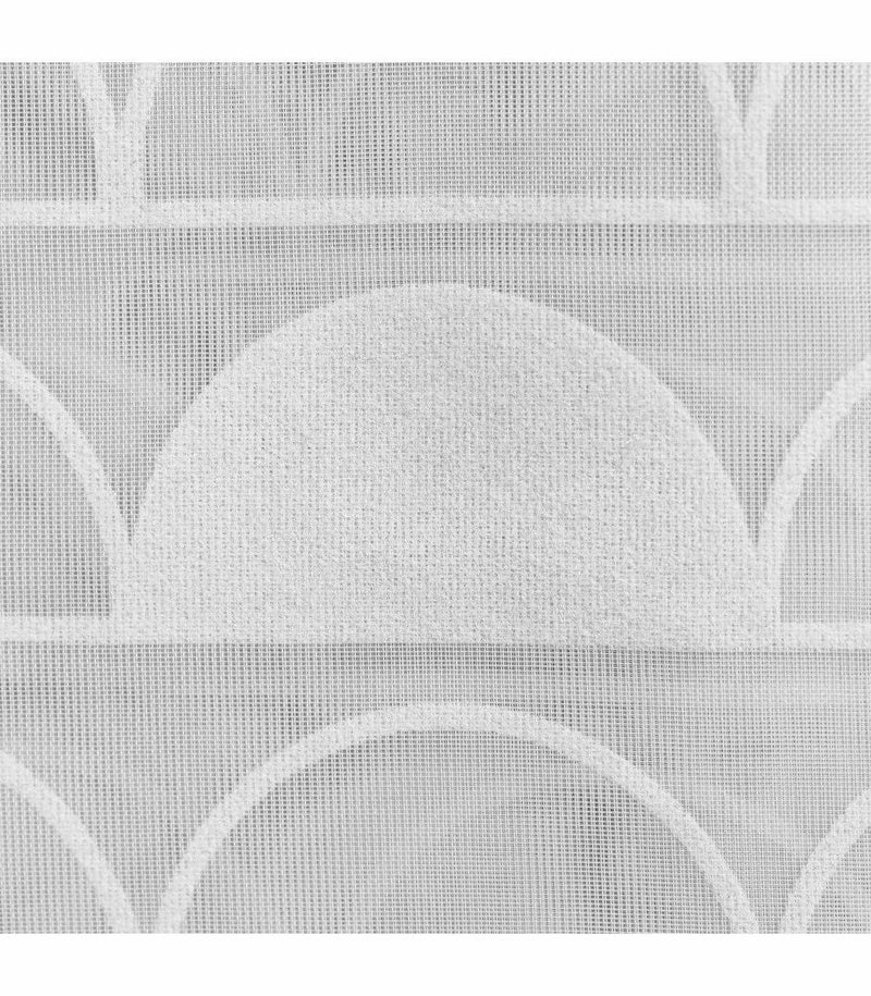 Zasłona okienna na przelotkach ze wzorem, kolor biały, 140 x 240 cm