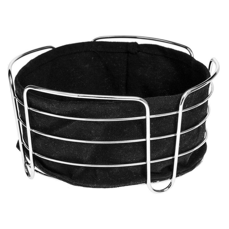 Koszyk na chleb z bawełnianym wkładem, Ø 20 cm, kolor czarny