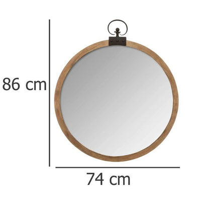 Lustro ścienne, okrągłe, dekoracyjne w oprawie MDF, Ø 74 cm
