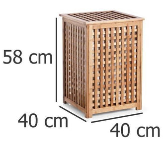 Bambusowy kosz na pranie z pokrywką - 92 litry, wyjmowany wkład, BAMBOO ZELLER - EMAKO