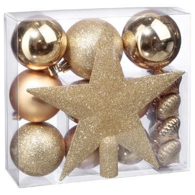 Zestaw bombek świątecznych z gwiazdą, 18 elementów