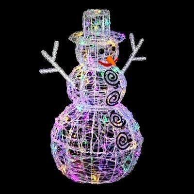 Bałwanek 3D, dekoracja świetlna do ogrodu, 100 lampek, Boże Narodzenie