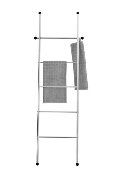OUTLET Wieszak łazienkowy w formie drabinki, stojak stalowy z 5 poziomami i 2 dodatkowymi zaczepami - 158 x 52 cm, WENKO