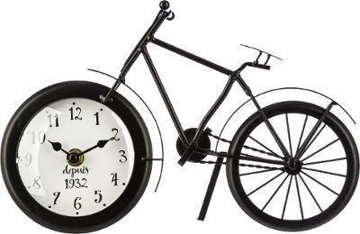 Zegar stołowy metalowy, motyw roweru, 29 cm