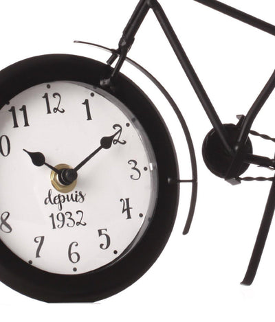 Zegar stołowy metalowy, motyw roweru, 29 cm
